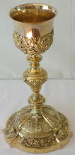 Antique solid silver gilt French Baroque Chalice